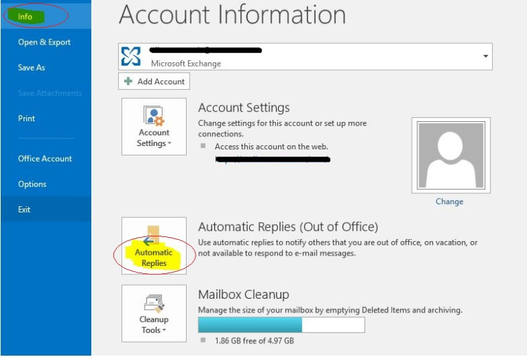 create an automatic reply on outlook